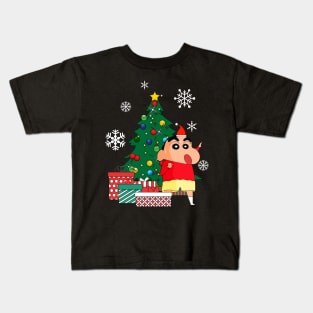 Crayon Shin Chan Around The Christmas Tree Kids T-Shirt